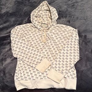 Gucci Cream Logo-Print Pullover Hoodie